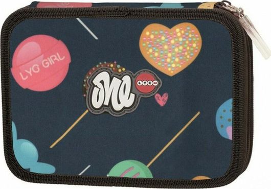 Κασετίνα Τετράγωνη Lyc Sac One Be Sweet Γεμάτη με 2 Θήκες Μπλε