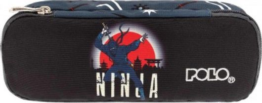 Κασετίνα Οβάλ Polo Troller Ninja με 1 Θήκη Μαύρο