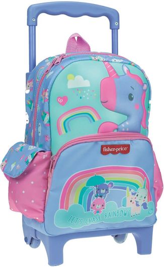 Σχολική Τσάντα Νηπίου Fisher Price Τρόλεϊ Mini Unicorn Λιλά