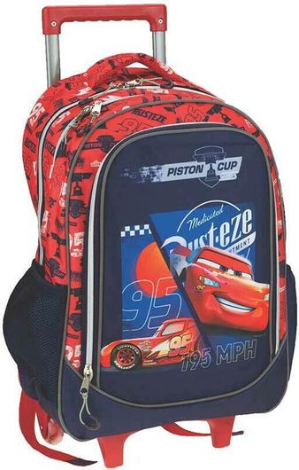 Σχολική Τσάντα Δημοτικού Gim Τρόλεϊ Cars McQueen Κόκκινο