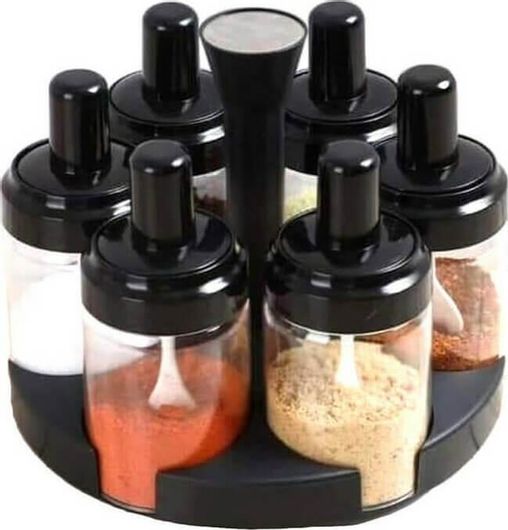 Θήκη Μπαχαρικών σε Περιστρεφόμενη Βάση 6τμχ JM-620
