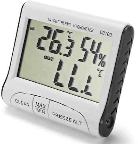 Ψηφιακό Θερμόμετρο Εσωτερικού & Εξωτερικού Χώρου Υγρόμετρο με Οθόνη LCD - DC103