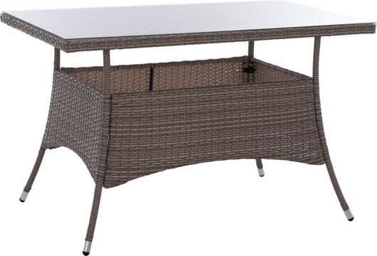 Τραπέζι Κήπου Homemarkt Military Rattan Μεταλλικό 120x70x75cm Γκρι