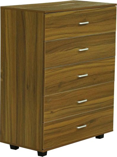 Συρταριέρα Κρεβατοκάμαρας Homemarkt Ξύλινη με 5 Συρτάρια 80x40x100cm Καρυδί