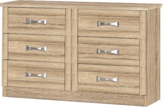 Συρταριέρα Κρεβατοκάμαρας Homemarkt Sonama Ξύλινη με 6 Συρτάρια 120x40x76cm 