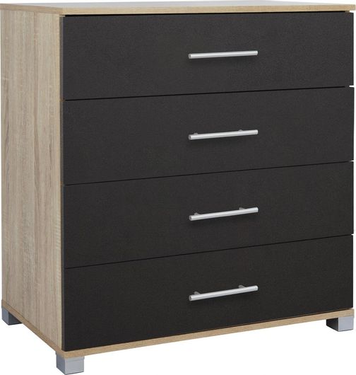 Συρταριέρα Κρεβατοκάμαρας Homemarkt Sonama Ξύλινη με 4 Συρτάρια 75x40x83cm Γκρι