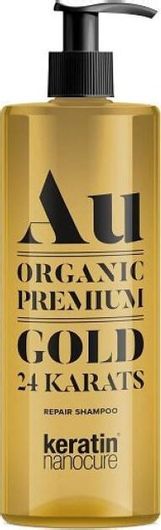 Σαμπουάν Keratin Nanocure Organic Premium Gold 24Karats Λείανσης για Όλους τους Τύπους Μαλλιών 500ml