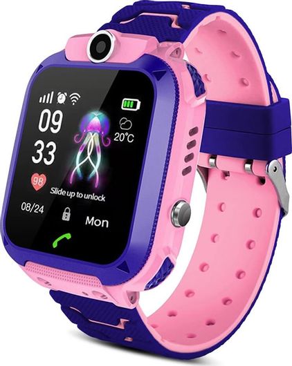 Παιδικό Smartwatch με GPS και Καουτσούκ/Πλαστικό Λουράκι Μοβ Q12