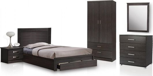 Σετ Κρεβατοκάμαρας Homemarkt HM11337.01 5τμχ Σε Zebrano