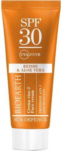 Αντηλιακή Κρέμα Προσώπου Bioearth Reish & Aloe Vera SPF30 50ml
