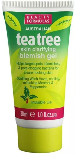 Gel Καθαρισμού Προσώπου Beauty Formulas Tea Tree Skin Clarifying Blemish Gel για Ακνεϊκές Επιδερμίδες 30ml