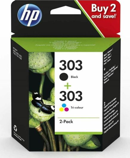 Μελάνια Εκτυπωτή InkJet HP 303 3YM92AE Tri-Color / Μαύρο 2τμχ