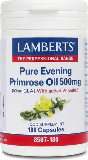 Lamberts Pure Evening Primrose Oil 500mg Συμπλήρωμα για την Εμμηνόπαυση 180 Κάψουλες
