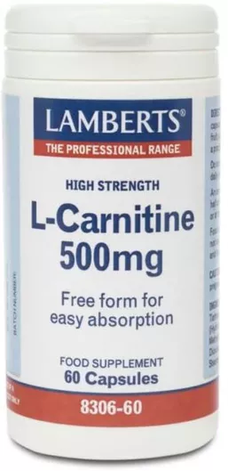 Lamberts L-Carnitine Συμπλήρωμα Διατροφής με Καρνιτίνη 500mg 60 Κάψουλες