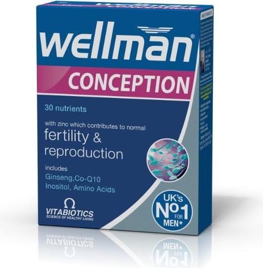 Vitabiotics Wellman Conception Fertility & Reproduction Συμπλήρωμα για την Ενίσχυση της Τεστοστερόνης 30 ταμπλέτες