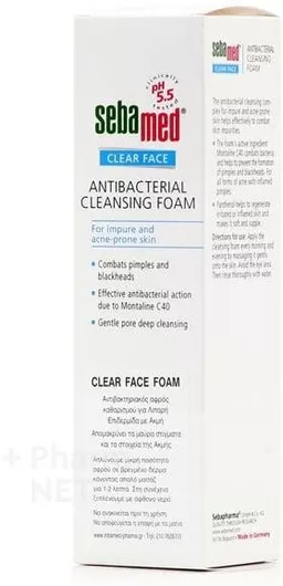 Αφρός Καθαρισμού Προσώπου Sebamed Clear Face Antibacterial για Ακνεϊκές Επιδερμίδες 150ml