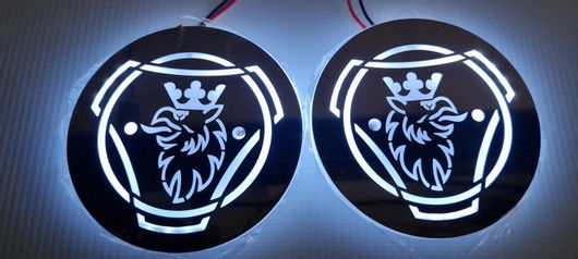 Διακοσμητικό Έμβλημα LED για Scania Ø100mm 24V Λευκό