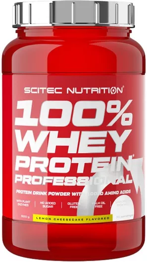 Πρωτεΐνη Ορού Γάλακτος Scitec Nutrition 100% Whey Professional Χωρίς Γλουτένη με Γεύση Lemon Cheesecake 920gr