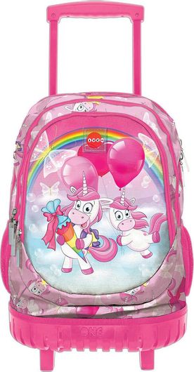 Σχολική Τσάντα Δημοτικού Lyc Sac Rock n' Roll Unicorns Τρόλεϊ Φούξια