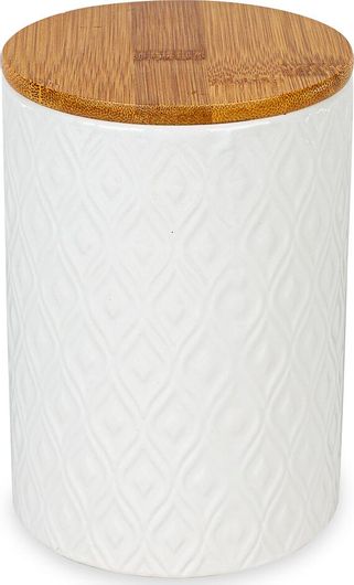 Βάζο Γενικής Χρήσης / Ζάχαρη / Καφέ Due Esse με Καπάκι Κεραμικό Λευκό 11x11x15.5cm