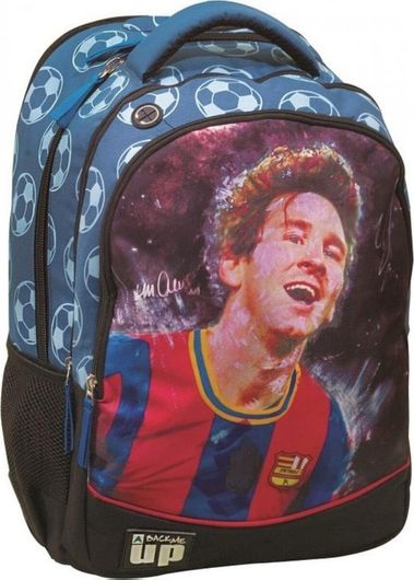 Σχολική Τσάντα Δημοτικού Πλάτης Back Me Up Football Messi Μπλε