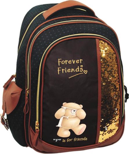 Σχολική Τσάντα Δημοτικού Πλάτης Back Me Up Forever Friends Gold Χρυσό