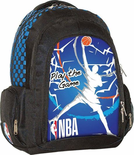 Σχολική Τσάντα Δημοτικού Πλάτης Back Me Up NBA Play The Game Μπλε
