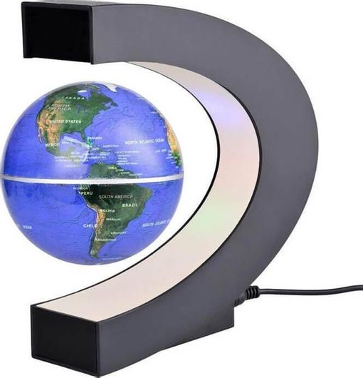 Υδρόγειος Σφαίρα Αιωρούμενη με Φως Ύψους 17cm Μπλε