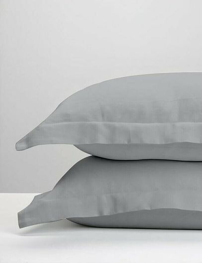 Μαξιλαροθήκες Sunshine 50x70cm Σετ 2 τμχ Oxford Satin Light Γκρι