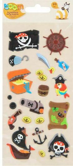 Αυτοκόλλητα Boom  Πειρατές 20τμχ 024