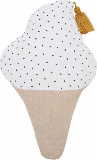 Διακοσμητικό Μαξιλάρι Κούνιας Jabadabado Χειροποίητο Παγωτό 26x40cm Εκρού