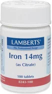 Lamberts Iron as Citrate 14mg 100 Ταμπλέτες