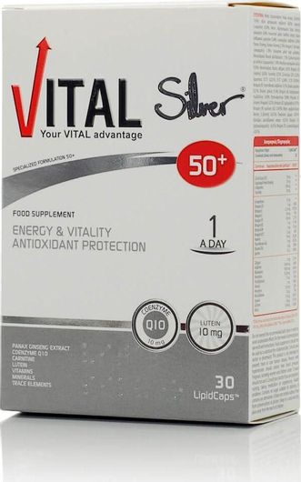 Vital Silver 50+ Πολυβιταμίνη για Ενέργεια & Ενίσχυση του Ανοσοποιητικού 10mg 30 Μαλακές Κάψουλες