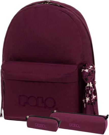 Σετ Σχολική Τσάντα Γυμνασίου / Λυκείου Original Polo με Ίδια Κασετίνα & Πορτοφολάκι