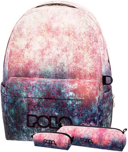 Σετ Σχολική Τσάντα Γυμνασίου / Λυκείου Original Polo με Ίδια Κασετίνα & Πορτοφολάκι 