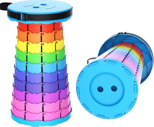 Σκαμνάκι Παραλίας Τηλεσκοπικό Σκαμπό Πτυσσόμενο 6-45cm Πολύχρωμο