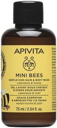 Παιδικό Αφρόλουτρο & Σαμπουάν Apivita Mini Bees με Καλέντουλα & Μέλι 75ml