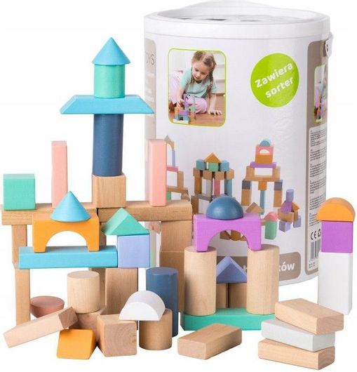 Σετ Τουβλάκια Ecotoys Ξύλινα 100τμχ