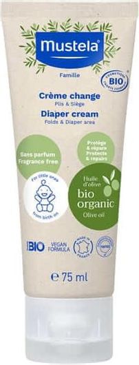 Mustela Diaper Bio Organic Κρέμα με Aloe Vera 75gr 75ml