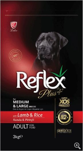Reflex Plus Adult Medium/Large 15kg Ξηρά Τροφή για Ενήλικους Σκύλους Μεσαίων & Μεγαλόσωμων Φυλών με Αρνί και Ρύζι