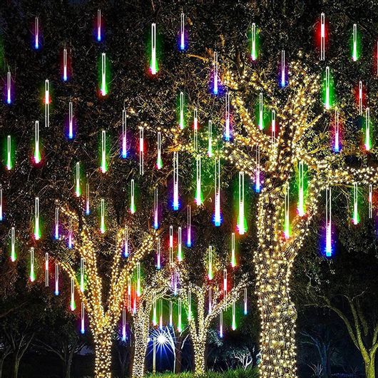 Χριστουγεννιάτικα Λαμπάκια LED Βροχή 0.47m x 8cm Πολύχρωμα