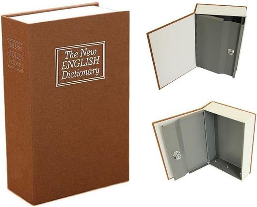 Βιβλίο Χρηματοκιβώτιο Ασφαλείας με Κλειδί Ανοιχτό Καφέ 180x115x55mm