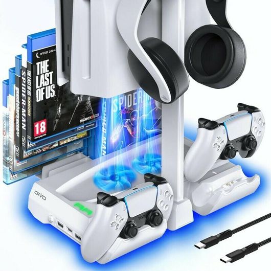 Βάση για Playstation 5 / PS5 Digital Fan Cooler-Controller Charging-Headset Stand-Games Storage OIVO B09481WYL1