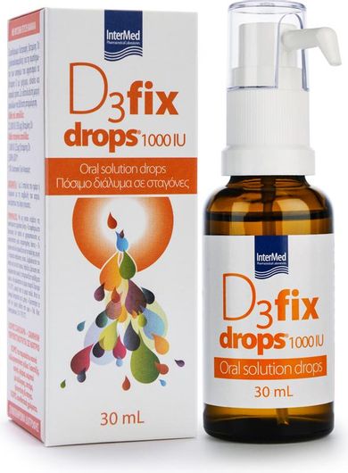 InterMed D3 Fix Drops Βιταμίνη για Ανοσοποιητικό 1000iu 30ml