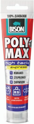 Σιλικόνη Σφραγιστική Bison Poly Max High Tack Express Αντιμουχλική Ξύλου 165ml