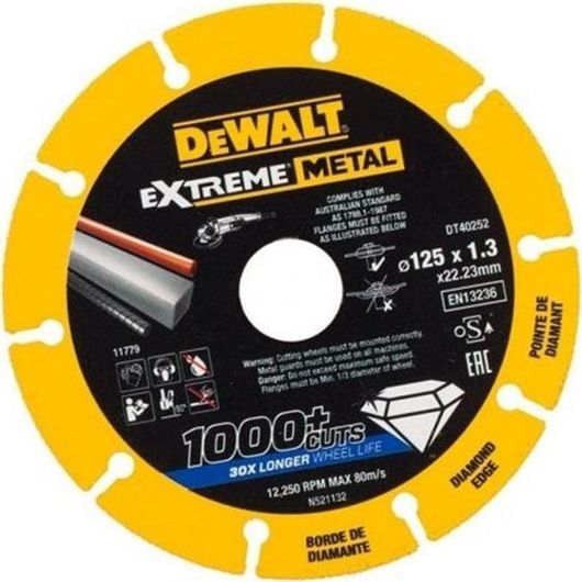Dewalt Δισκος Κοπης Ινοξ Διαμαντε Extreme 125 X 13 Mm Dt40252