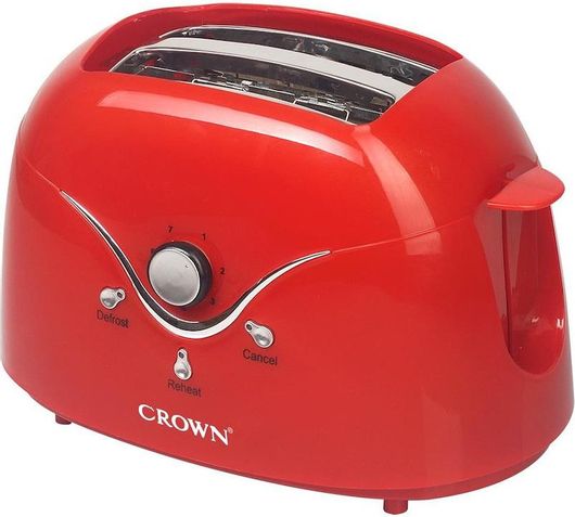 Φρυγανιέρα Crown CTS-789RD 2 Θέσεων 750W Κόκκινο