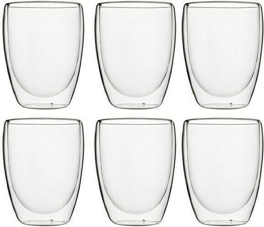 Ποτήρια Loco Καφέ/Freddo Γυάλινα 6τμχ 350ml