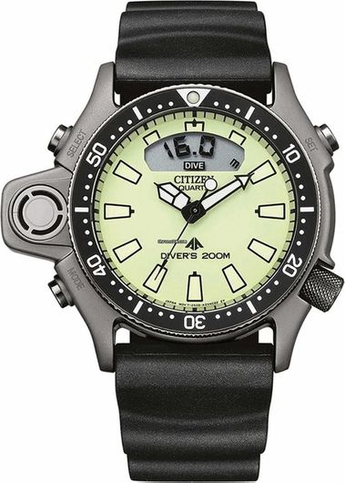 Ανδρικό Ρολόι Citizen Promaster Aqualand Herren  Μπαταρίας με Καουτσούκ Λουράκι JP2007-17W Μαύρο
