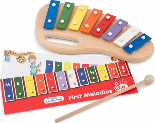 Πολύχρωμο Μεταλλόφωνο New Classic Toys 8bars με Βιβλίο Μουσικής
